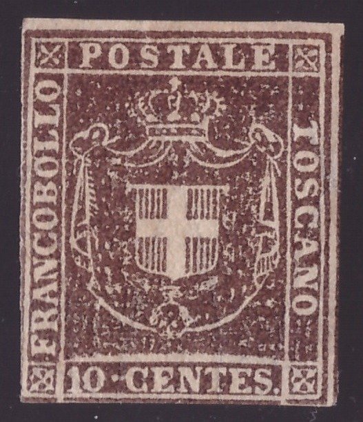 Anciens états italiens - Toscane 1860 - 10 cents brown Provisional Government - Sassone N. 19