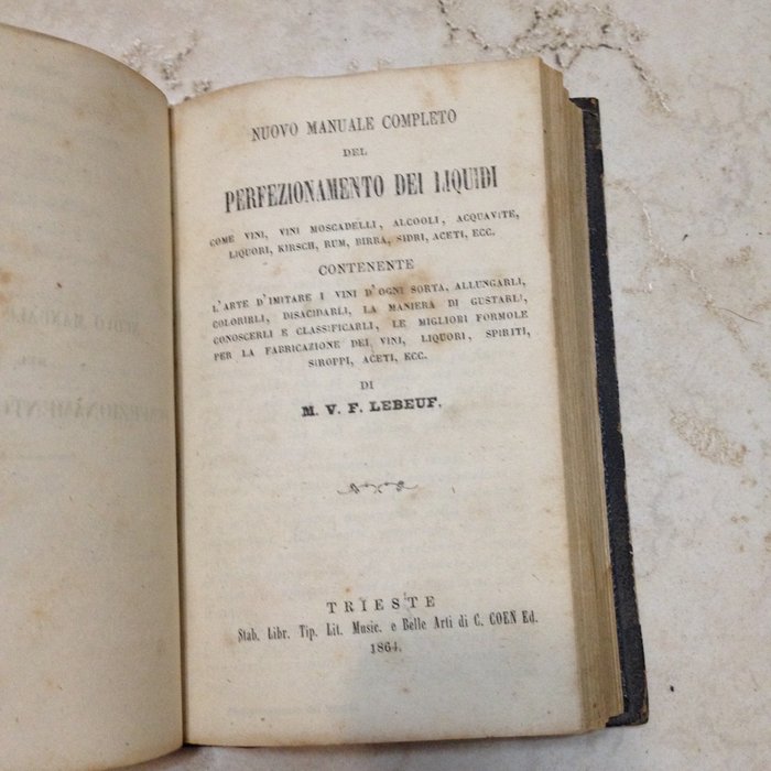 C. Cohen / Brewer / AA.VV. - La chiave della scienza / Manuale del perfezionamento dei liquidi / L'enologo Italiano - 1863