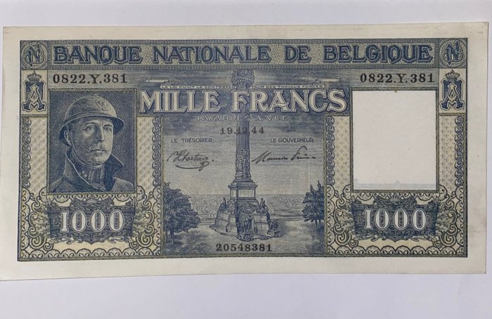 België - 1000 Francs 19-12-1944 - Pick 128a