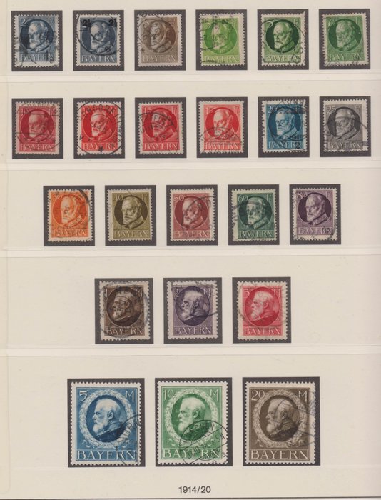 Beieren 1916/1920 - “Inflation” collection with only few missing parts
