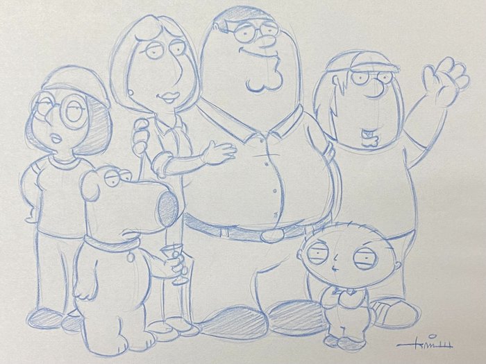 Family Guy - Lay Out drawing of the Family, made by Todd Aaron Smith (certificated)