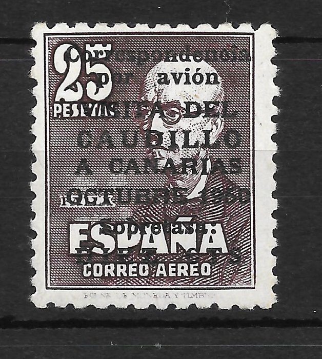 Spanje 1950 - Visit to the Canary Islands without number. Graus certificate. - edifil 1083