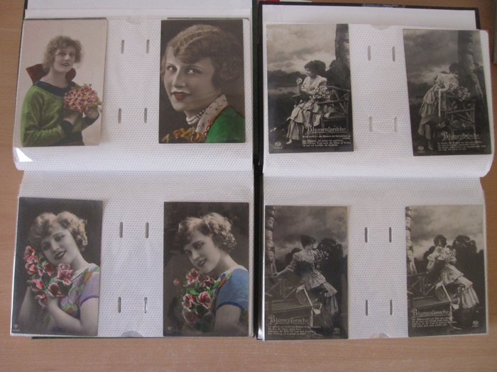 Allemagne, France - Fantaisie, Mode - Album de cartes postales (Collection de 400) - 1900-1930