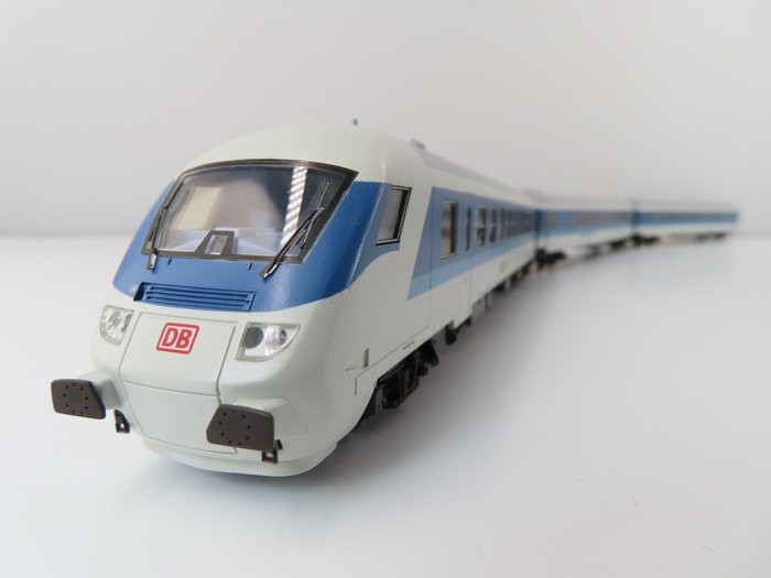 Märklin H0 - 4281/4384/43300 - Transport de passagers - 3 voitures de train express, y compris poste de pilotage - DB