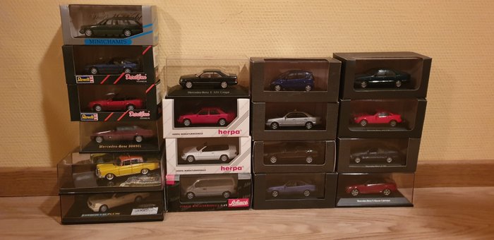 Revell, Schuco, Herpa, Minichamps - 1:43 - 18  different Mercedes Benz Models