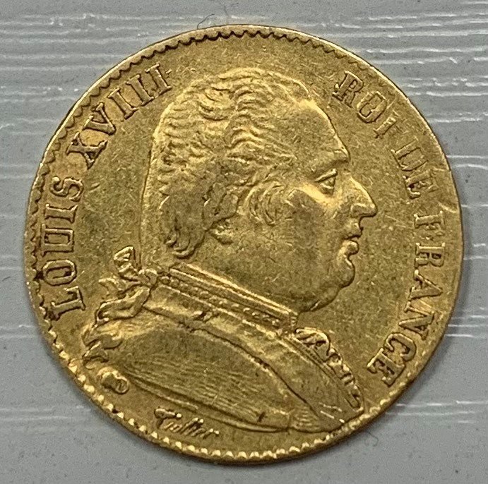 France. Louis XVIII (1814-1824). 20 Francs 1814-A, Paris