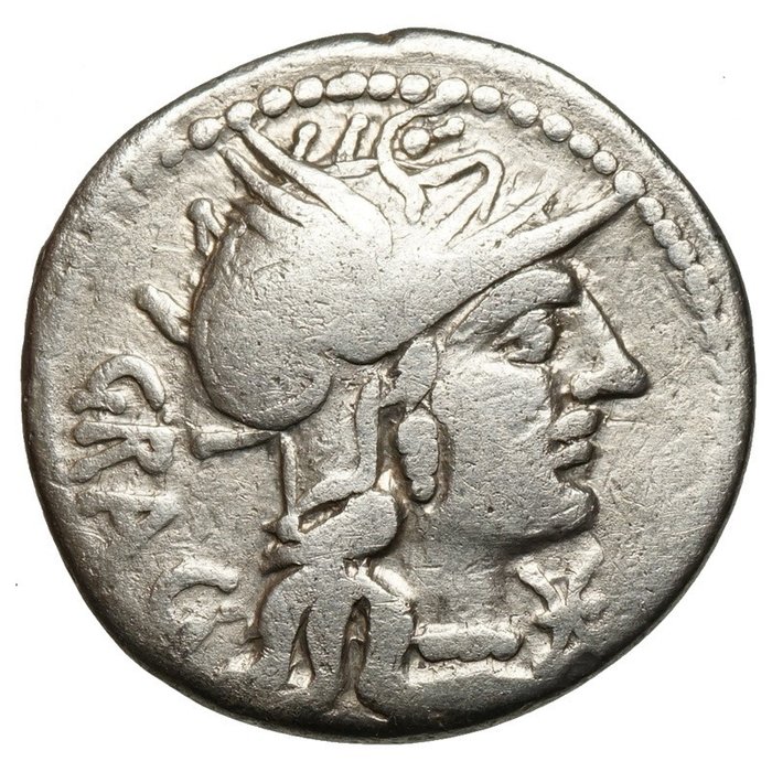 Roman Republic (Imperatorial). L. Antestius Gragulus, 136 BC. AR Denarius,  Rom, ROMA / JUPITER in Quadriga
