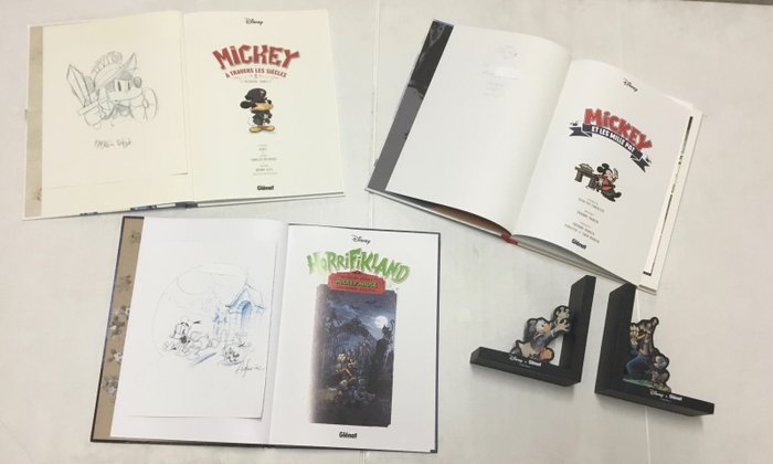 Mickey Mouse - 3 aventures de Mickey + 3 x Dédicace + Serre- Livres - (2018/2021)