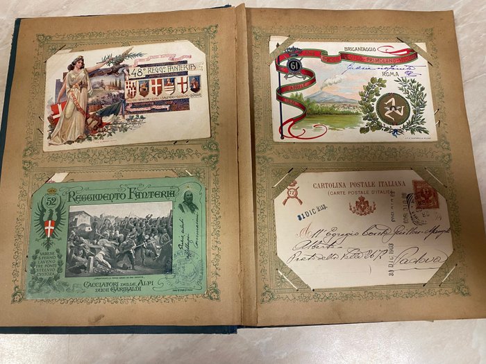 Italien - Militär - Album mit Postkarten (Sammlung von 46) - 1850-1910