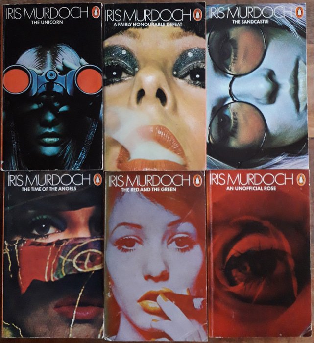 Iris Murdoch - Complete Penguin set covers by Harri Peccinotti - 1970/1975