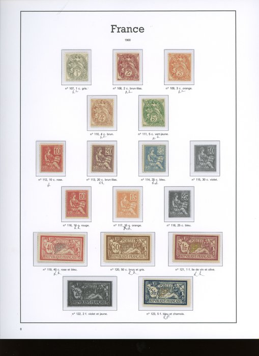 Frankrijk 1900/1937 - Lovely collection of mostly MNH semi-modern stamps, Mouchon, Merson, 5 francs Paris, etc. - Value: - Entre les n°107 et 279B