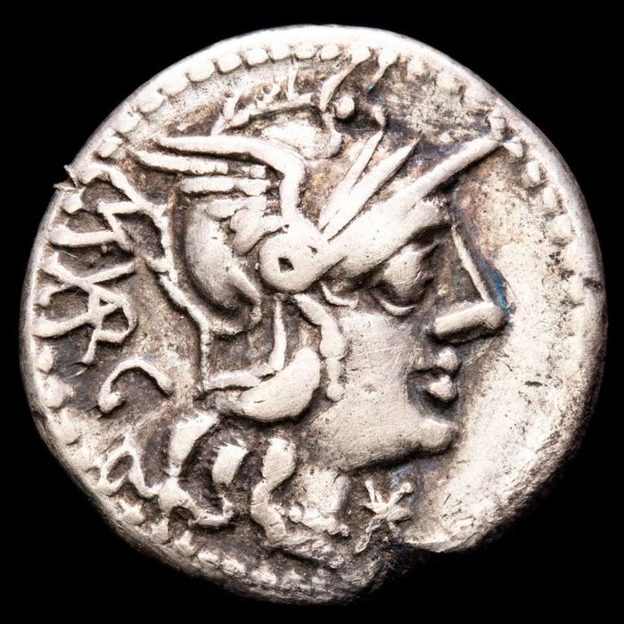 Roman Republic. M. Vargunteius, 130 BC. AR Denarius,  Rome. - M.VARG - ROMA Jupiter in quadriga.