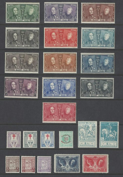Belgien 1925/1928 - Four complete years with, amongst others: First Orval - OBP/COB 221/272