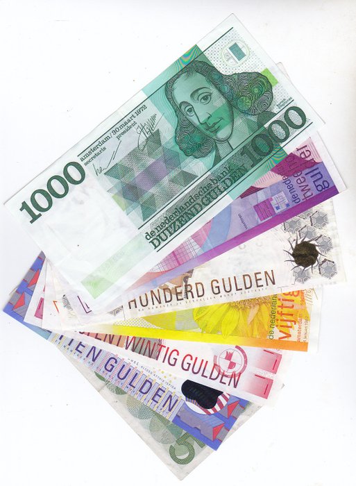 Nederland - 5 - 10 - 25 - 50 - 100 - 250 - 1000 Gulden 1966 / 1997 (7 verschillende)