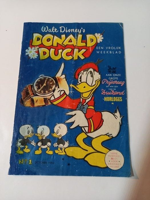 Donald Duck Weekblad 1-b - Een vrolijk weekblad - Agrafé - EO - (1952)
