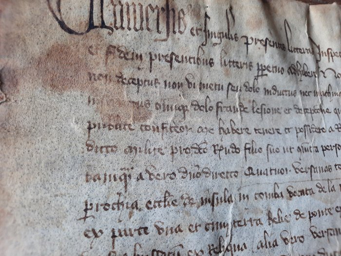 [Périgord] Guillaume Moschard - Charte manuscrite - Aveu et dénombrement - 1390