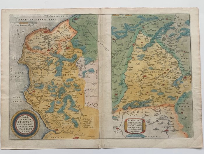 Francia, Calais, Boulogne; Ortelius - Caletensium et Bononiensium/ Veromanduorum - 1581-1600