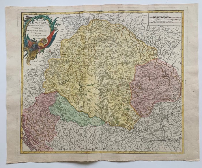 Ungheria; Robert de Vaugondy - Royaume de Hongrie Principauté de Transilvanie - 1751-1760