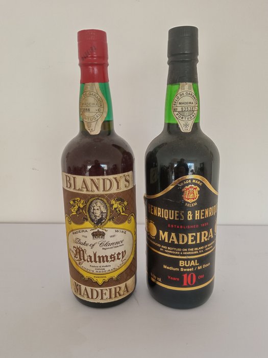 Madeira: Blandy's Malmsey "Duke of Clarence" + Henriques & Henriques 10 years old Boal - Madeira - 2 Bottiglie (0,75 L)