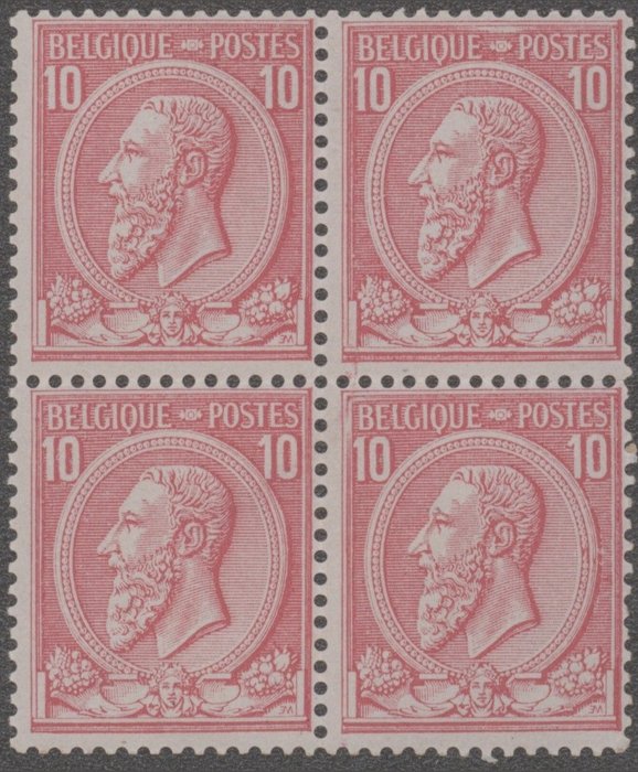 België 1884 - King Leopold II Block of 4 - COB 46a