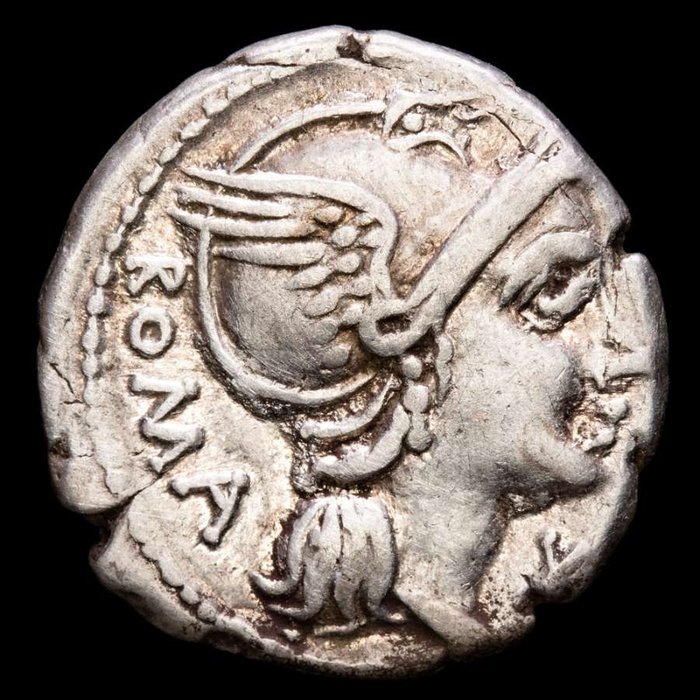 Roman Republic. Lucius Flaminius Chilo, 109-108 BC. AR Denarius,  Rome mint - Victory in biga right / L FLAMINI in ex. CILO