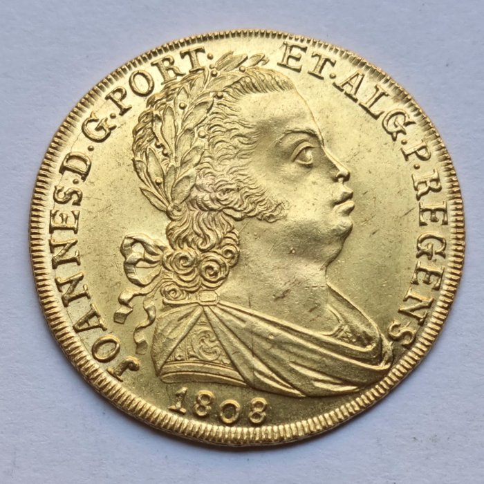 Portugal. D. Jean Prince Regent (1799-1816). Peça (6.400 Reis) 1808 - Lisboa - Cruz Singela - Rara
