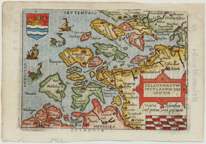 Paesi Bassi, Zeeland; Abraham Ortelius - Venice, c.1655. - Zelandicarum Insularum descriptio - 1651-1660