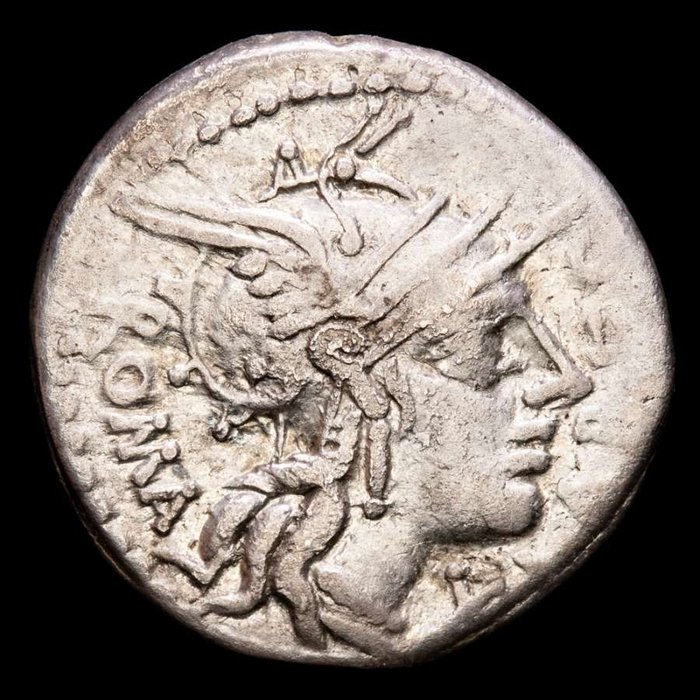 Roman Republic. Q. Fabius Labeo, 123 BC. AR Denarius,  Rome mint - Jupiter in quadriga, prow below, Q FABI in exergue