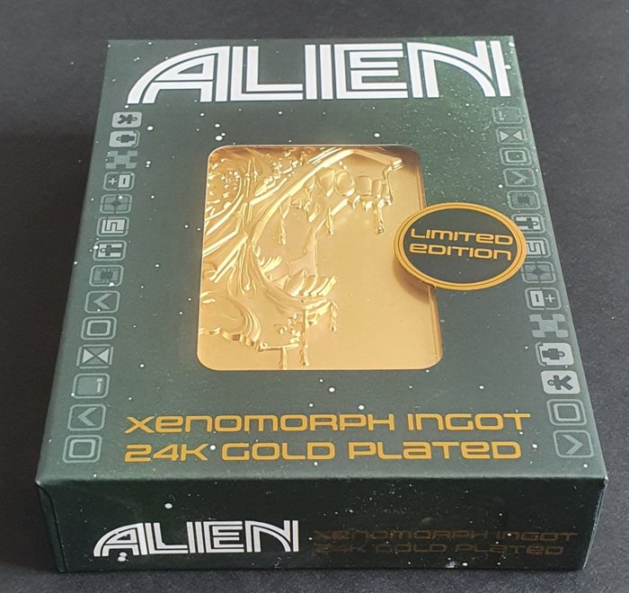 異形 - 24K Gold Plated Xenomorph Ingot - Limited Edition - 1.979 Units - Licensed Product