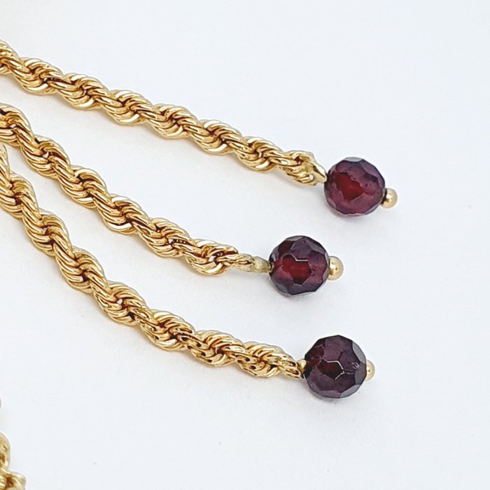 Image 3 of 18 kt. Yellow gold - Necklace with pendant - 1.60 ct Garnets