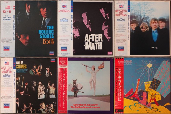De Rolling Stones - 6 x Japan LP Albums - Diverse titels - LP's - Gekleurd vinyl, Japanse persing - 1975/1982
