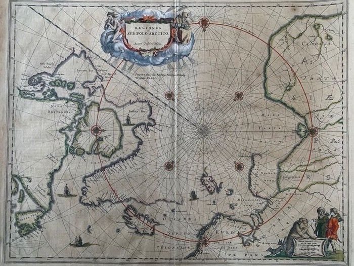 artico, Sub Polo Arctico Nordpol; Guiljelmo Blaeu - Regiones Sub Polo Arctico - 1621-1650