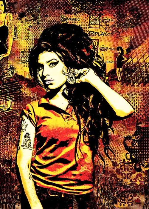 Amy Winehouse - Retrato Tribute Collage - (Litografía  POP ART) - Unknown