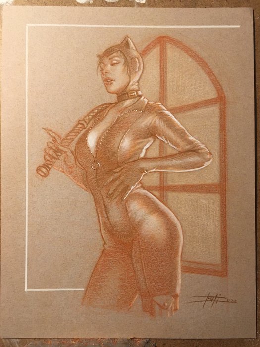 Catwoman - L. Strati - original artwork “Window” - Page volante (2022)