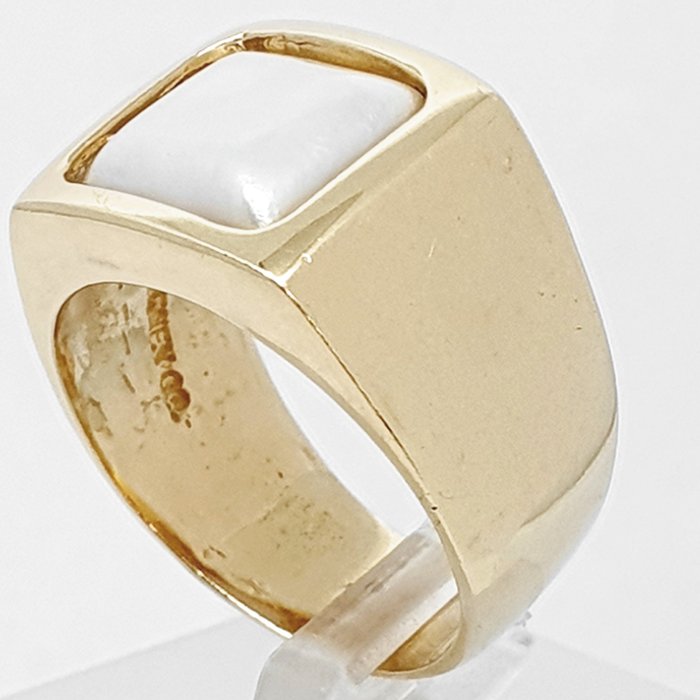 Image 2 of 18 kt. Yellow gold - Ring - Nacre