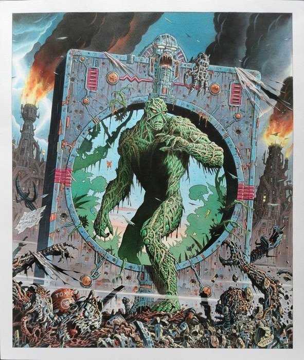 Giorgio Comolo - "Swamp Thing"  Illustrazione originale -  Grande dimensioni - Page volante - Exemplaire unique - (2016)