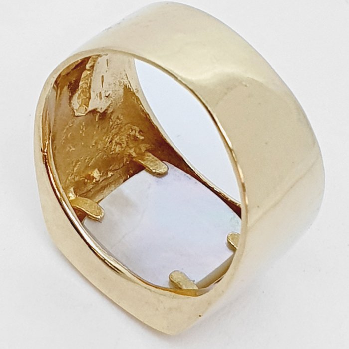 Image 3 of 18 kt. Yellow gold - Ring - Nacre