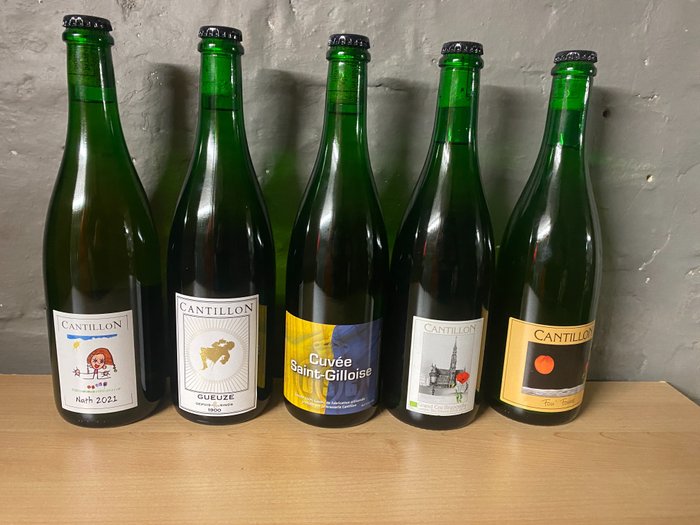 Cantillon - Fou'Foune 2018 - Nath 2021 - Geuze 2019 - Cuvée Saint-Gilloise 2021 - Grand Cru Bruocsella  2019 - 75cl - 5 bottiglie