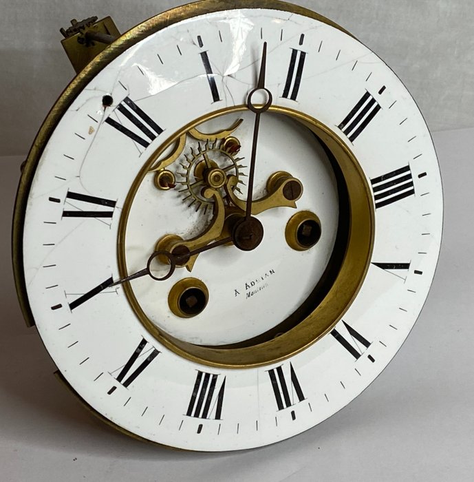Movimento dell'orologio antico francese per restauro - Smalto, Laiton - Fine XIX secolo