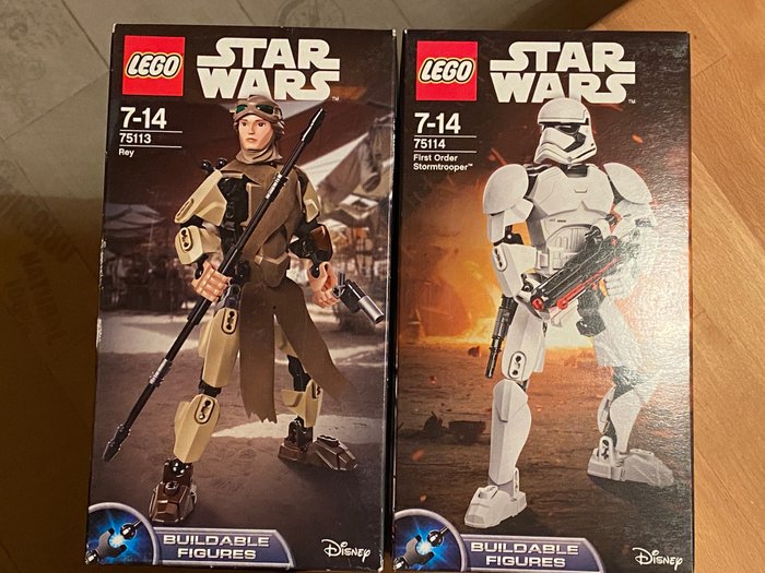Lego - Star Wars - 75113, 75114 - Steckfiguren / Figurines à construire Rey 75113  und First Order Stormtrooper 75114 - 2000 Ã  aujourd'hui