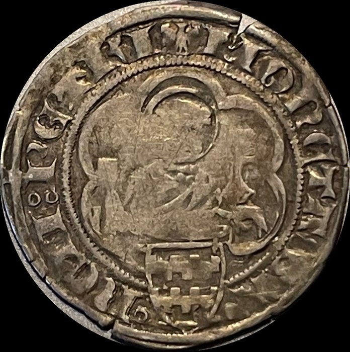 Low countries feudal, Prince-bishopric of Liege. St. Pierre Jean d'Arckel 1373-1376. Gros Maastricht - 1373-1376