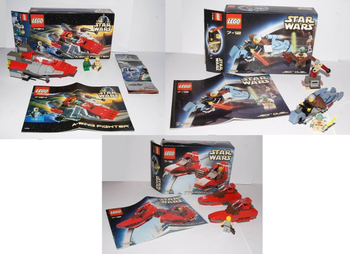 Lego - Star Wars - 7103 + 7119 + 7134 - Vaisseau spatial Jedi Duel + Twin-Pod Cloud Car + A-Wing Fighter - 2000 Ã  aujourd'hui - Allemagne