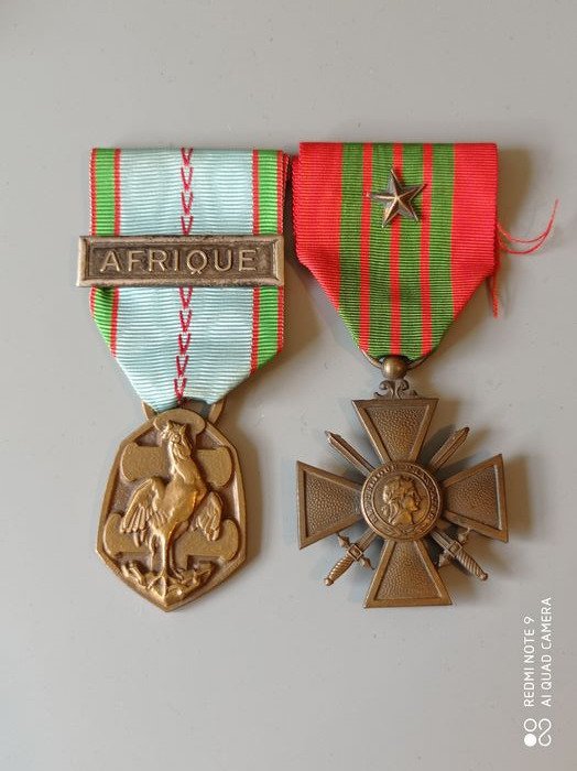 Francia - Ejército/Infantería - Lote de medallas militares francesas, guerra de 1939 1940 (R4Ja) - 1940