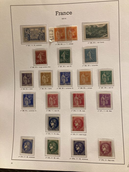 Frankreich 1938/1944 - complete collection on album sheets - mint** - Yvert n°357 à 668