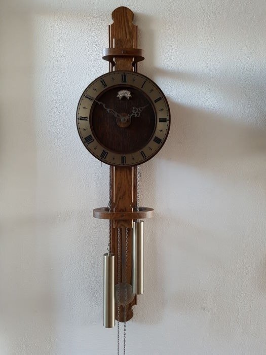 Orologio a pendolo - Acciaio, Legno, rovere - anni '70