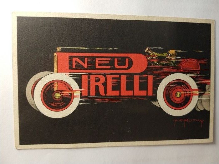Italia - Roowy-Pneus "Pirelli" 1916 - Auto gomme - Cartolina singola - 1916