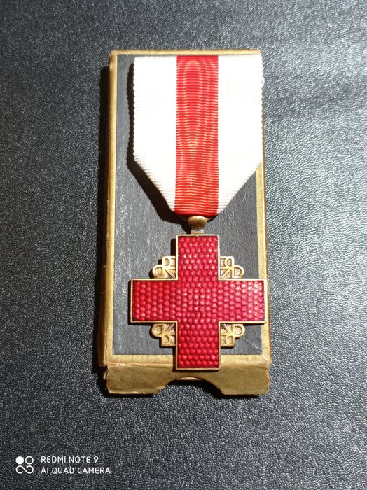 Francia - Administración - Hermosa medalla civil francesa de la cruz roja esmaltada (9.4 / Ja)