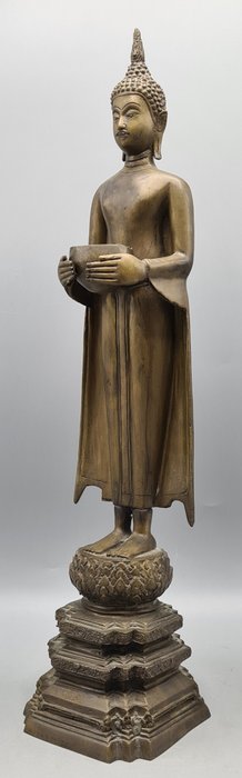 Buddha impressionante (49 cm) - Bronzo - Tailandia - Fine XX secolo