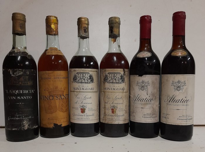 Vin Santo: 1967 & 2x 1973 Giovanni Cappelli & 1964 Guicciardi & 2x 1966 Aleatico - Giovanni Cappelli - Toscana - 6 Bottiglie (0,75 L)