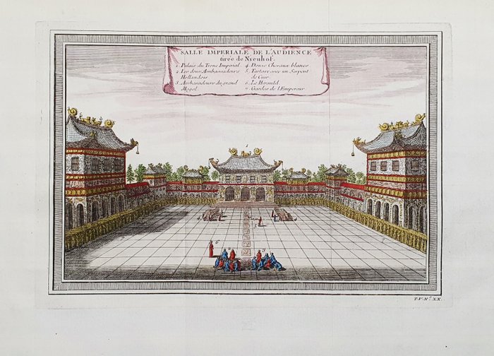 Cina, Asia, China, Beijing; La Haye / P. de Hondt / J.N. Bellin - Salle Imperiale de l'Audience - 1721-1750